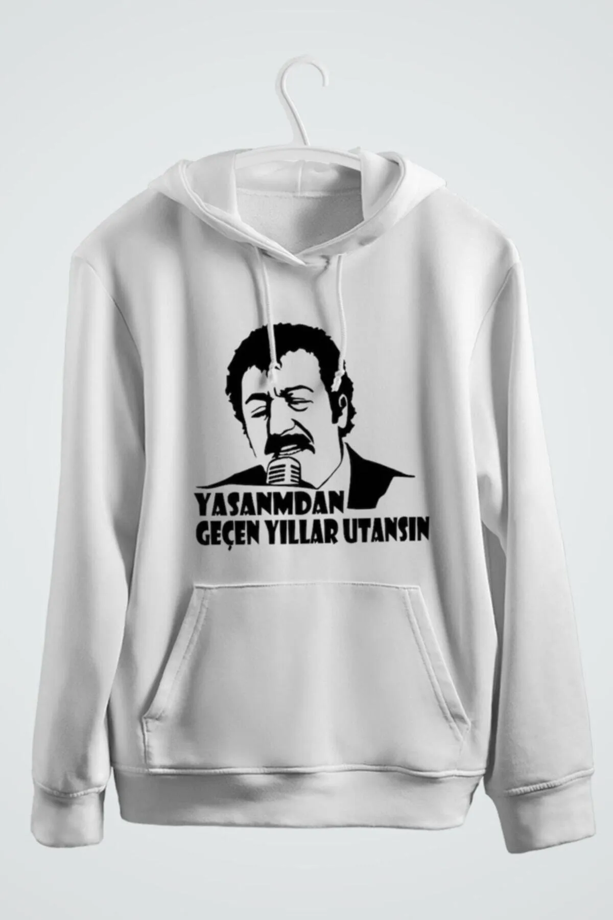 MODAGEN  Unisex Müslüm Gürses bedrucktes weißes Kapuzen-Sweatshirt