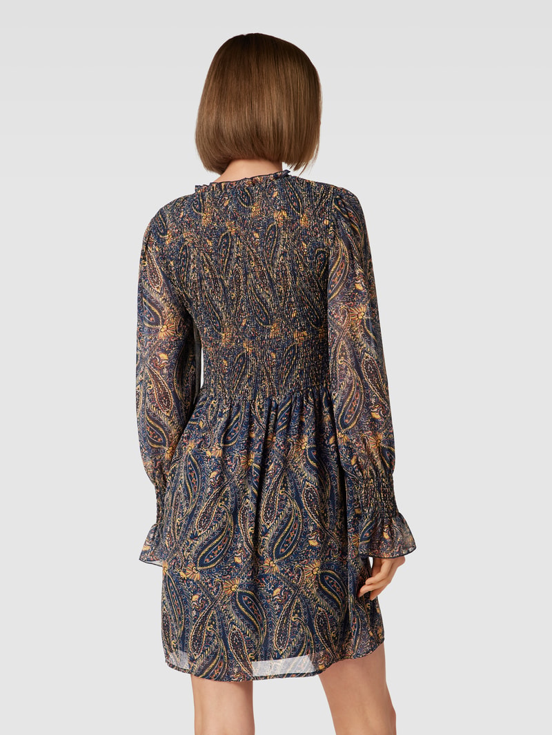 Minikleid mit Allover-Muster in marineblau
