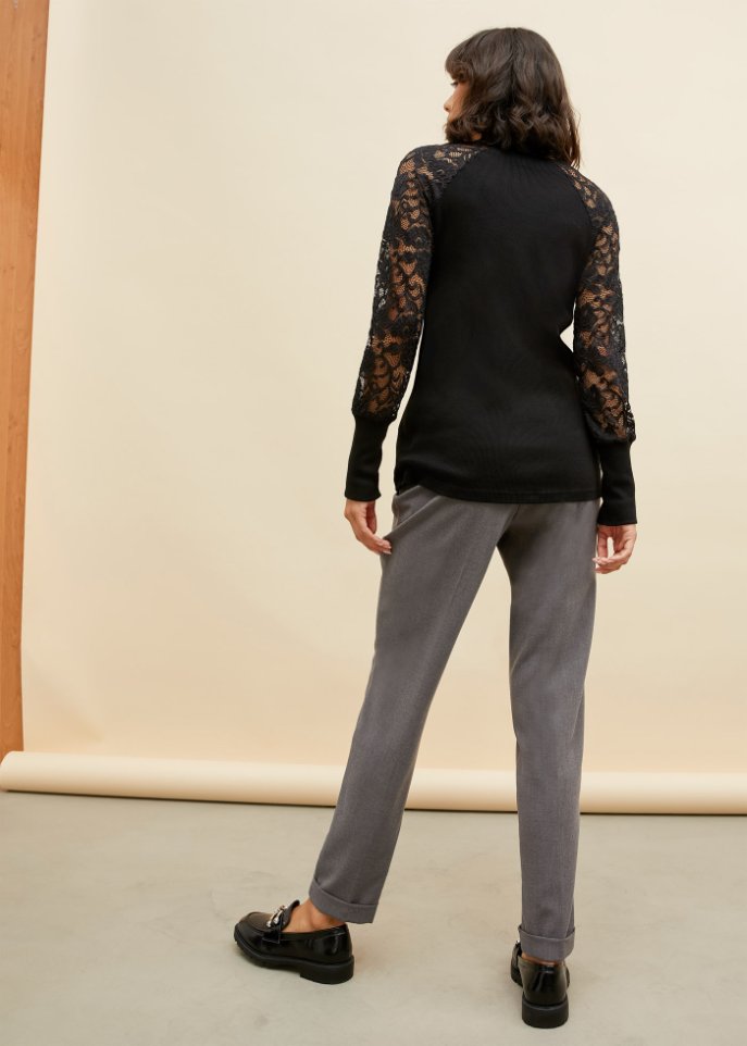 Langarmshirt mit Spitze
