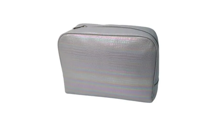 Kulturtasche Boxform Holo Animal Grau