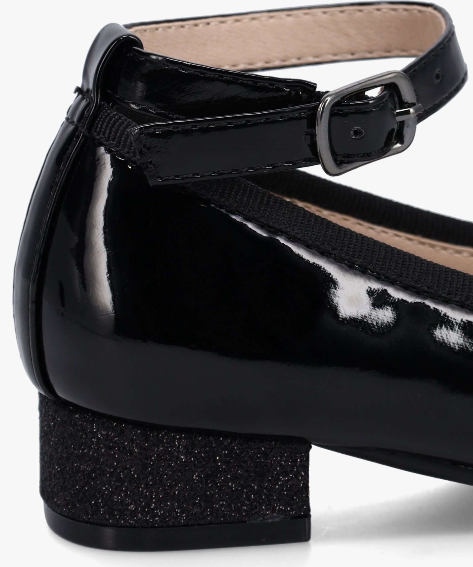 Ballerines fille vernies avec brides à la cheville noir | GEMO