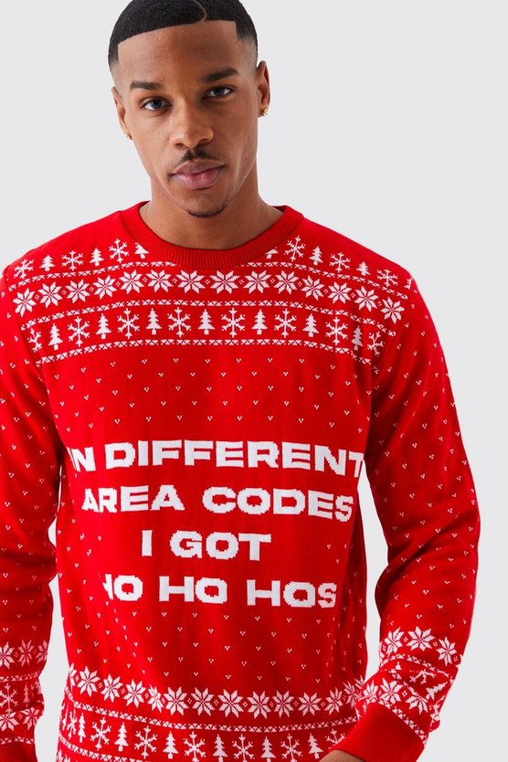Weihnachtspullover mit I Got Ho Ho Hos Print