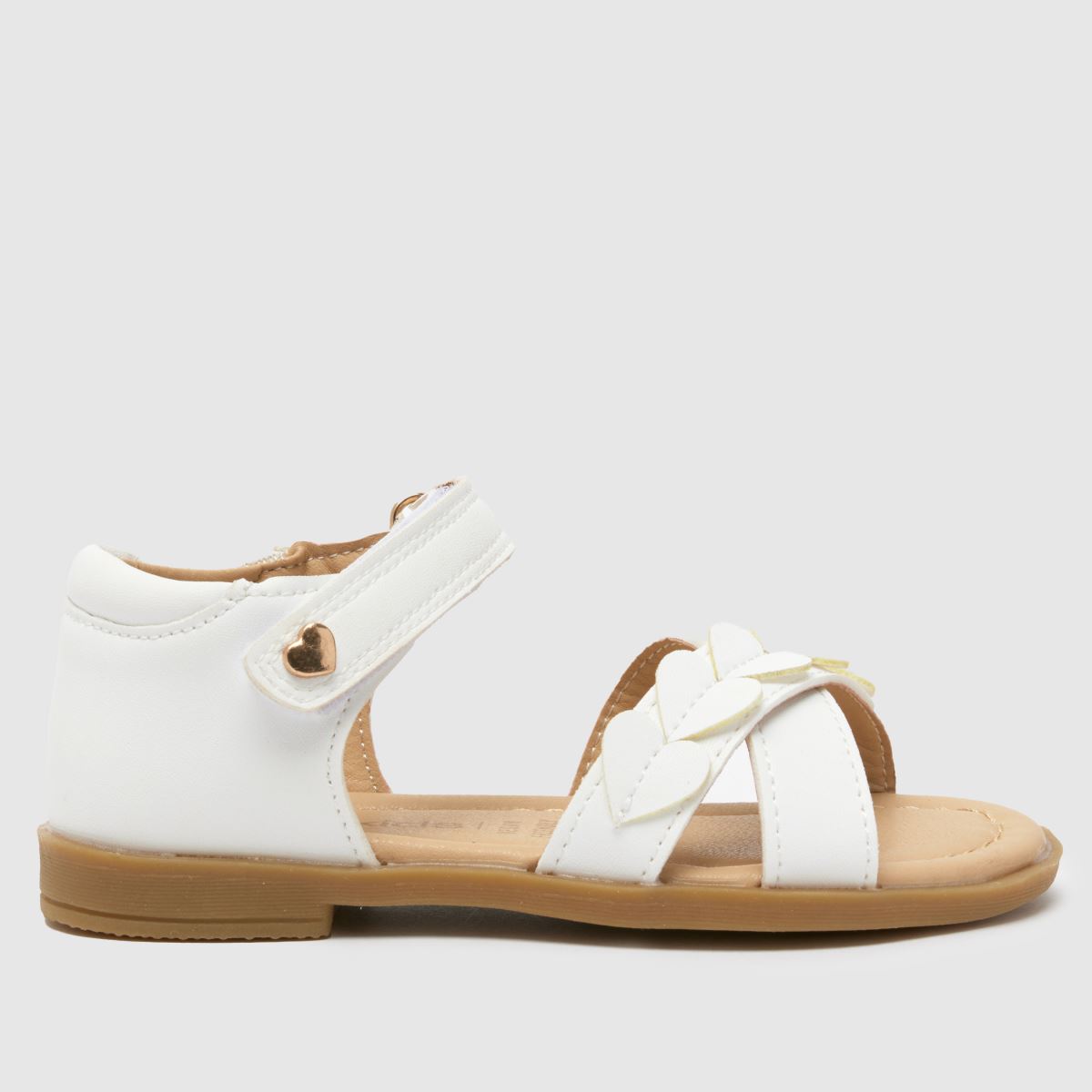 Schuh fehér topáz szív alakú lányka kisgyermek szandál