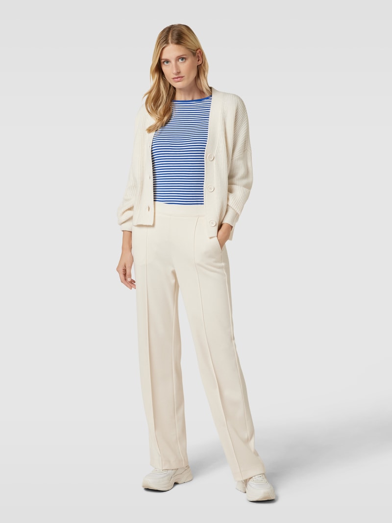 Longsleeve mit Streifenmuster und U-Boot-Ausschnitt in himmelblau