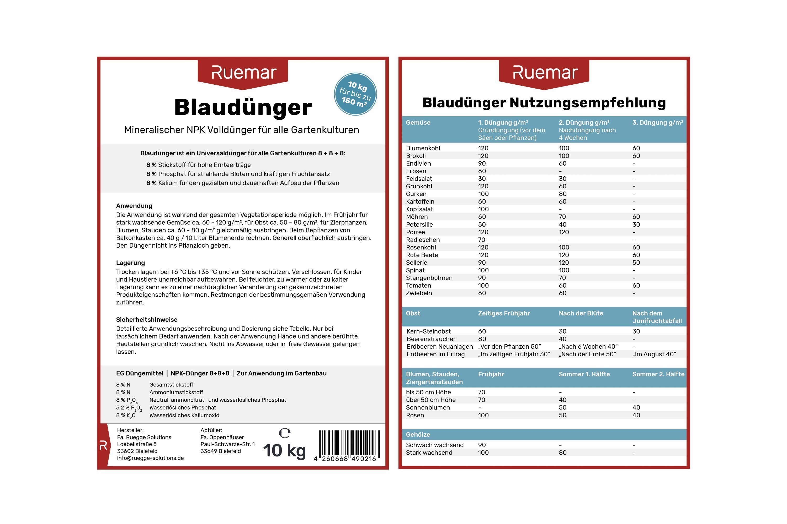 Ruemar Blaudünger Ruemar Blaudünger, Korn, 1-St.