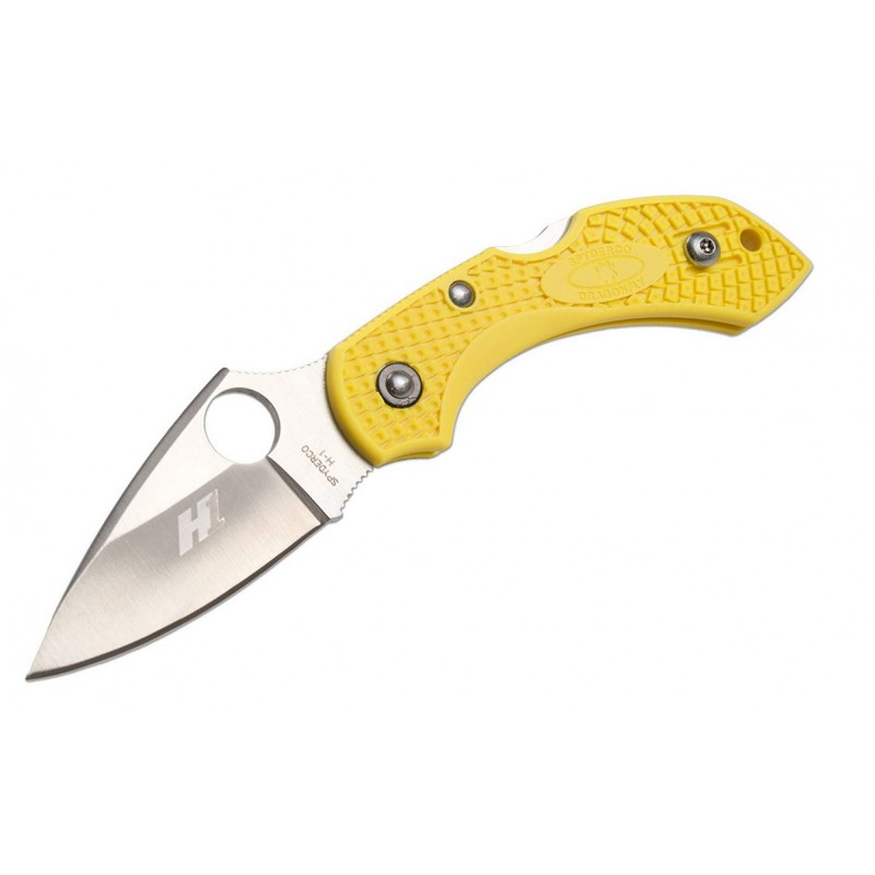 Spyderco Dragonfly Salzgelb, Überlebensmesser, glatte Klinge, Tauchmesser.