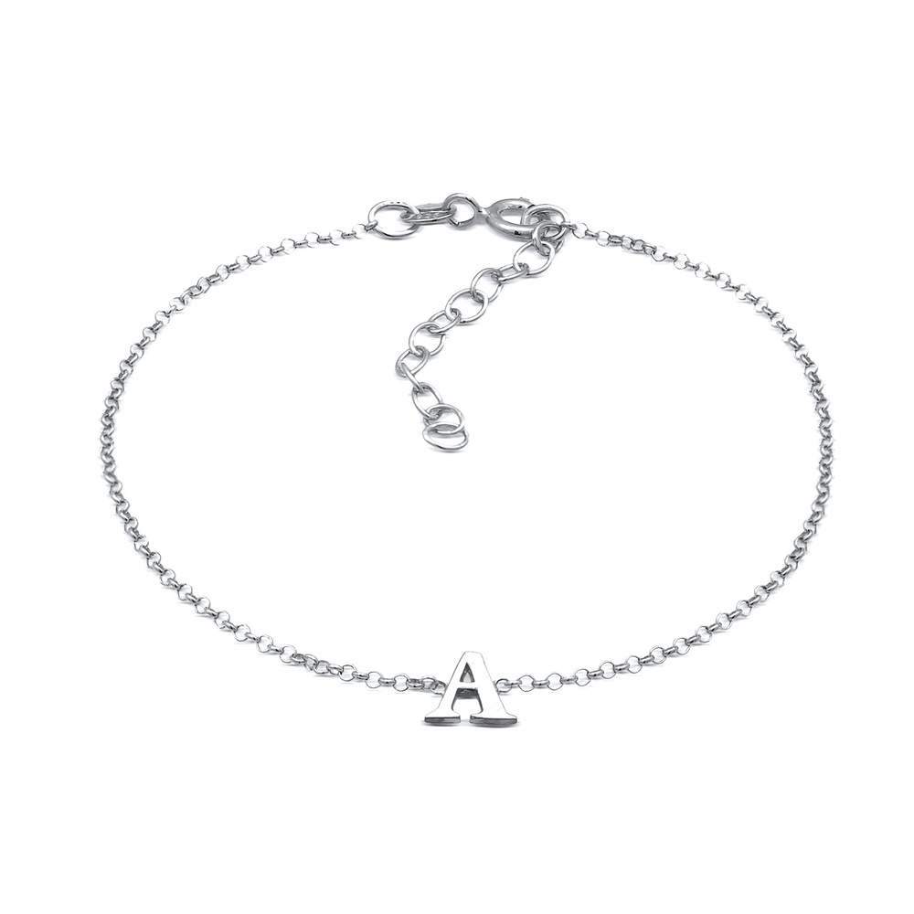 Elli Elli Bracelet Femmes pendentif lettre A Basique en argent sterling 925 Bracelet