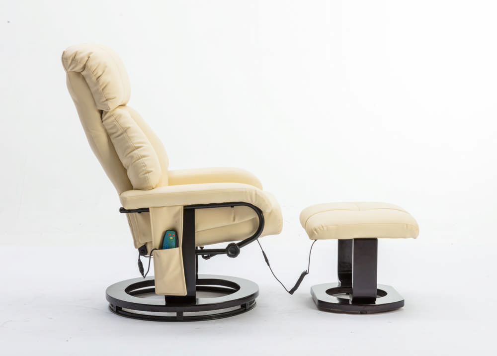 Happy Home Massagesessel mit Fußhocker & Heizfunktion beige