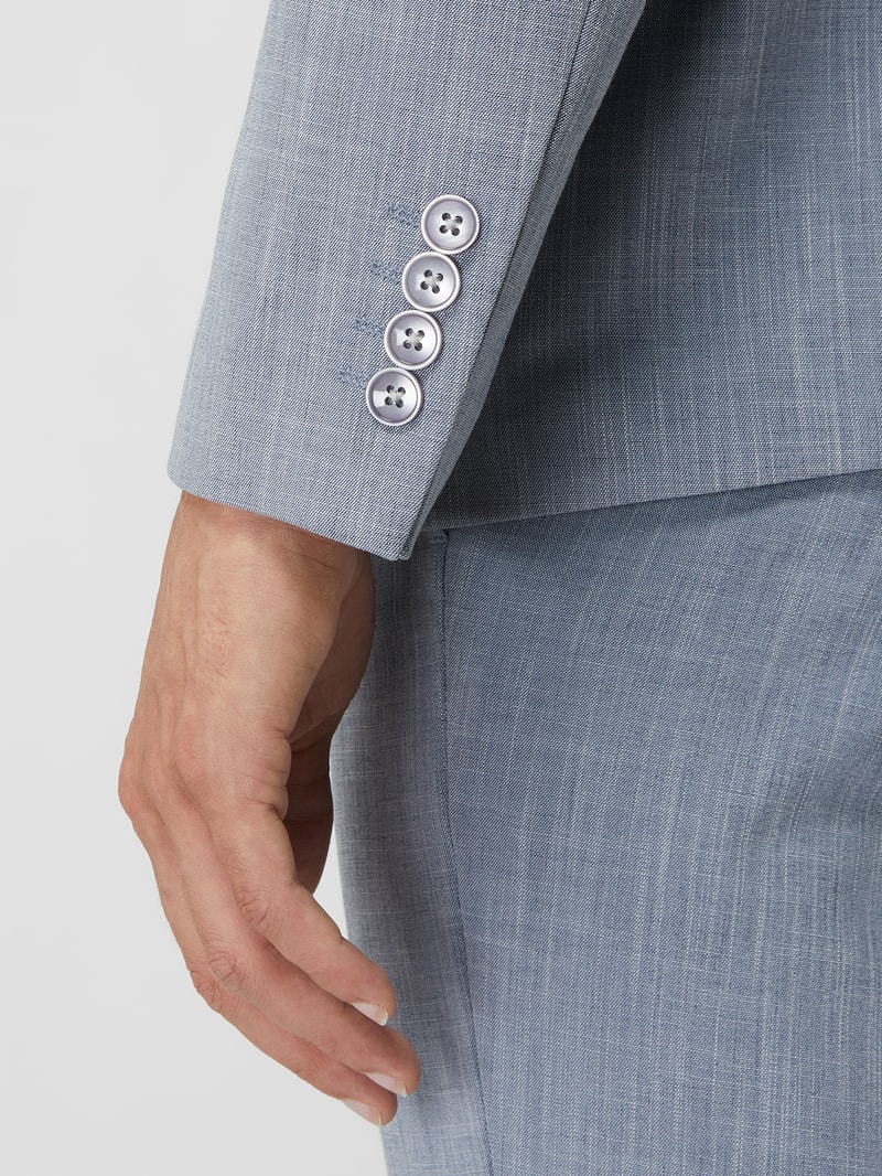 Super Slim Fit 2-Knopf-Sakko mit Stretch-Anteil in blau