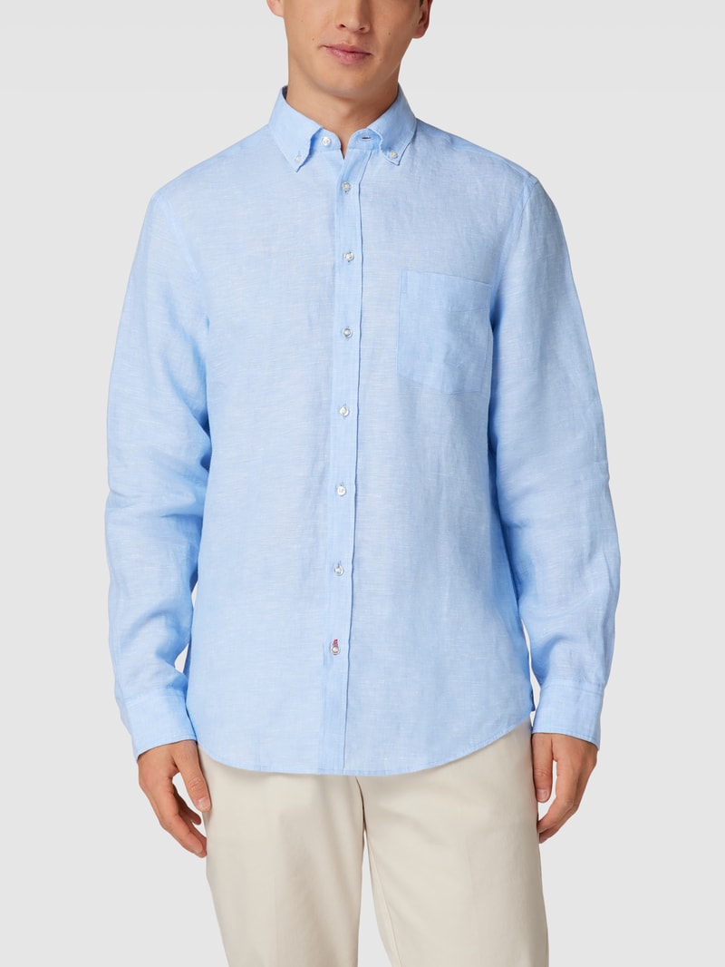 Freizeithemd mit Button-Down-Kragen in bleu