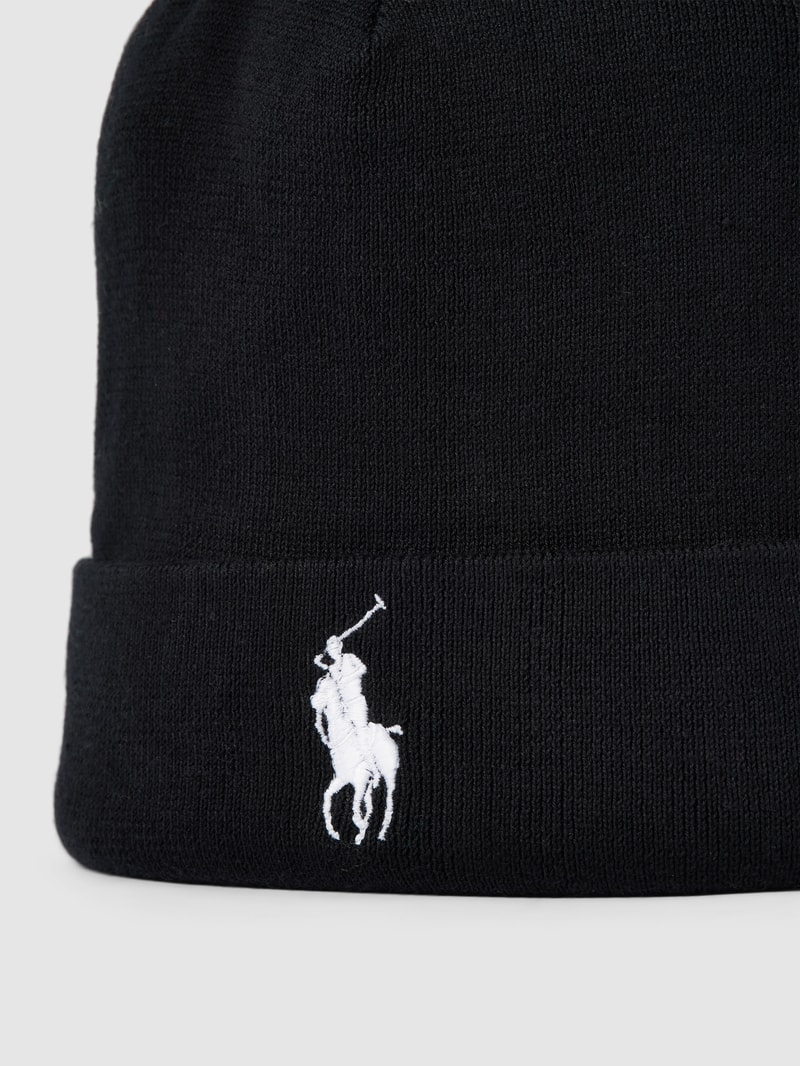 Beanie aus reiner Baumwolle in schwarz