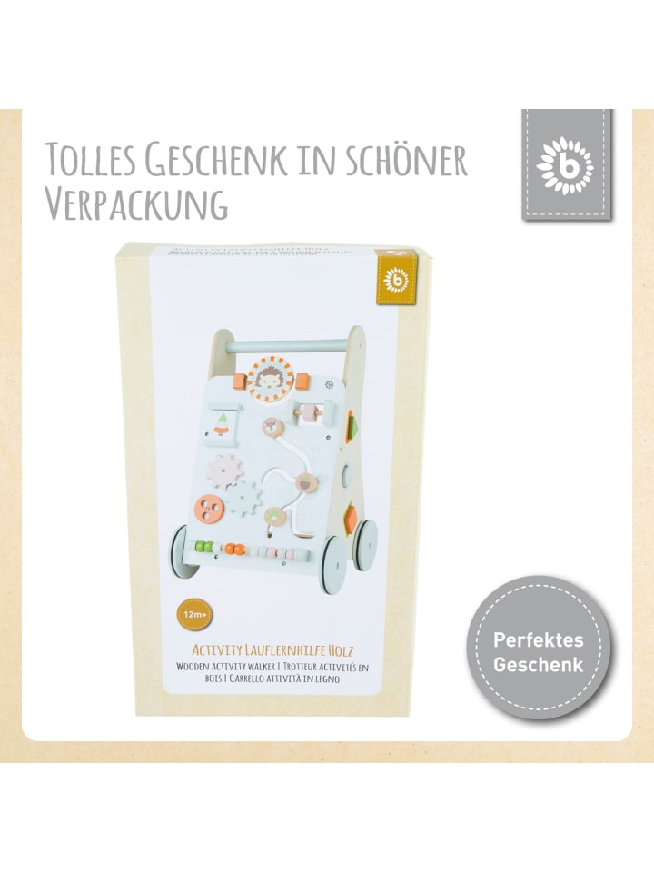 Bieco Spielwaren Lauflernwagen Holz mit Aktivitäten in Weiß günstig kaufen onesize