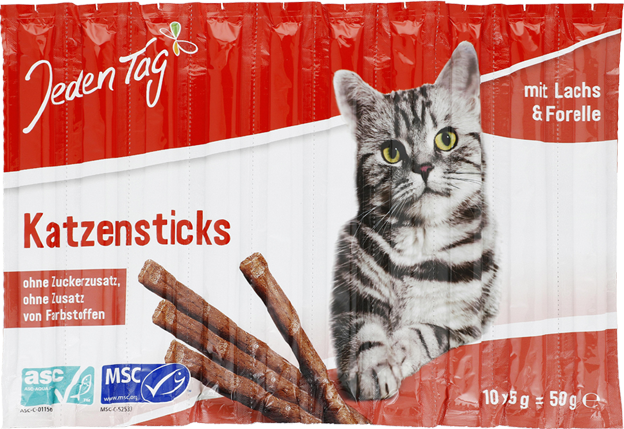 Jeden Tag Katze Snack-Sticks Lachs & Forelle