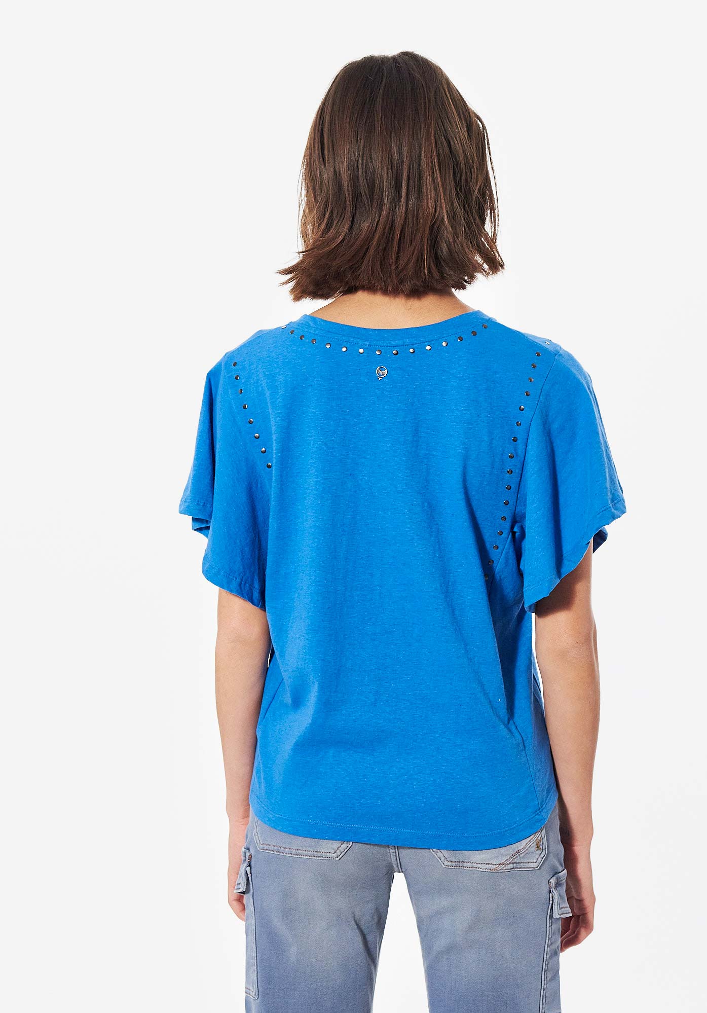 KARVI  T-shirt bleu loose Femme