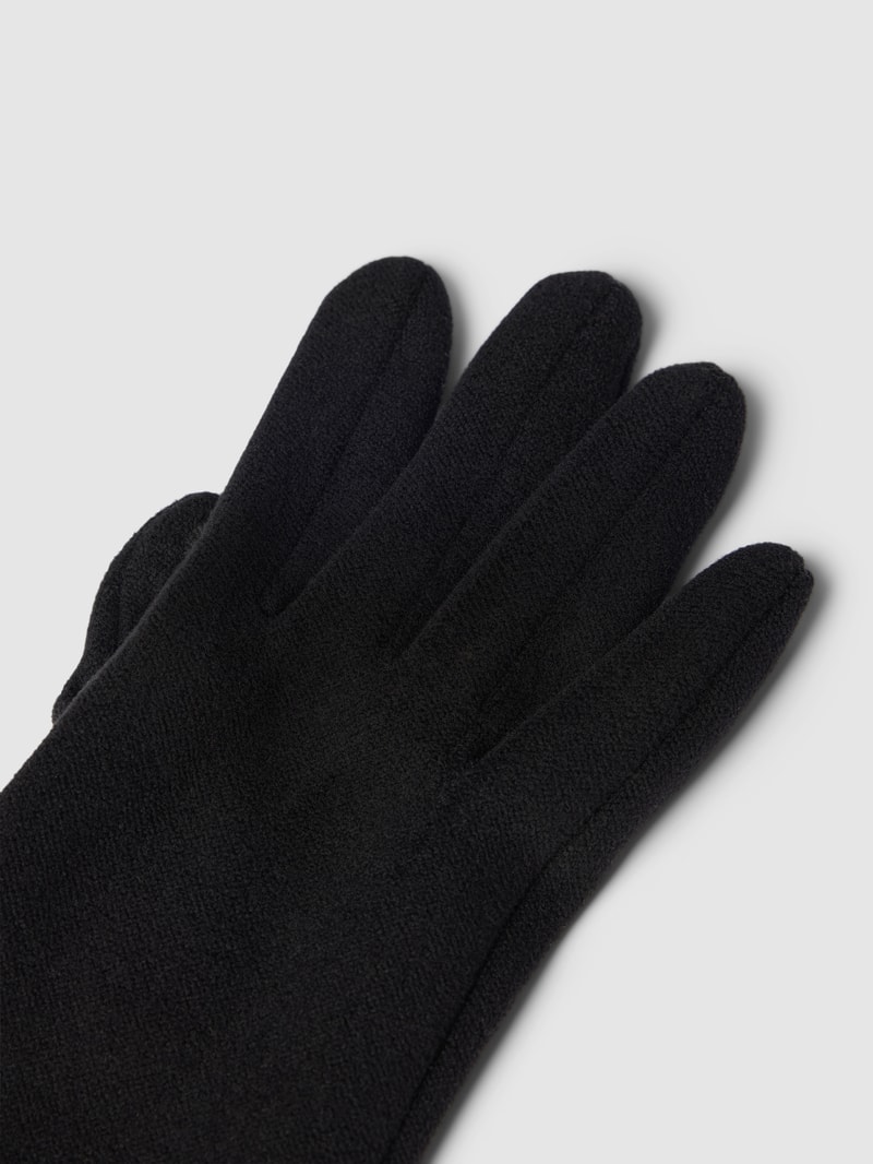 Handschuhe mit gerippten Abschlüssen in schwarz