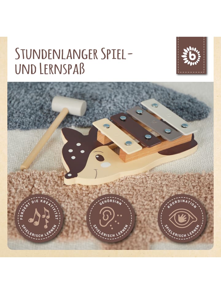 Bieco Spielwaren Xylophon Reh - ab 12 Monate in Braun günstig kaufen onesize