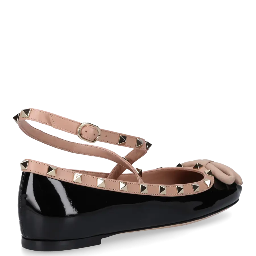 Valentino Garavani - Ballerinas ROCKSTUD Lackleder - schwarz