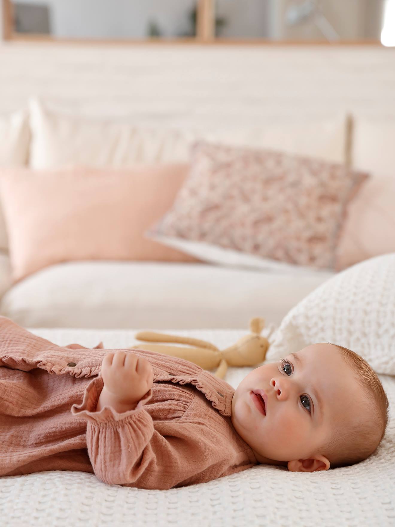 Vertbaudet Mädchen Baby-Set: Kleid & Slip - altrosa