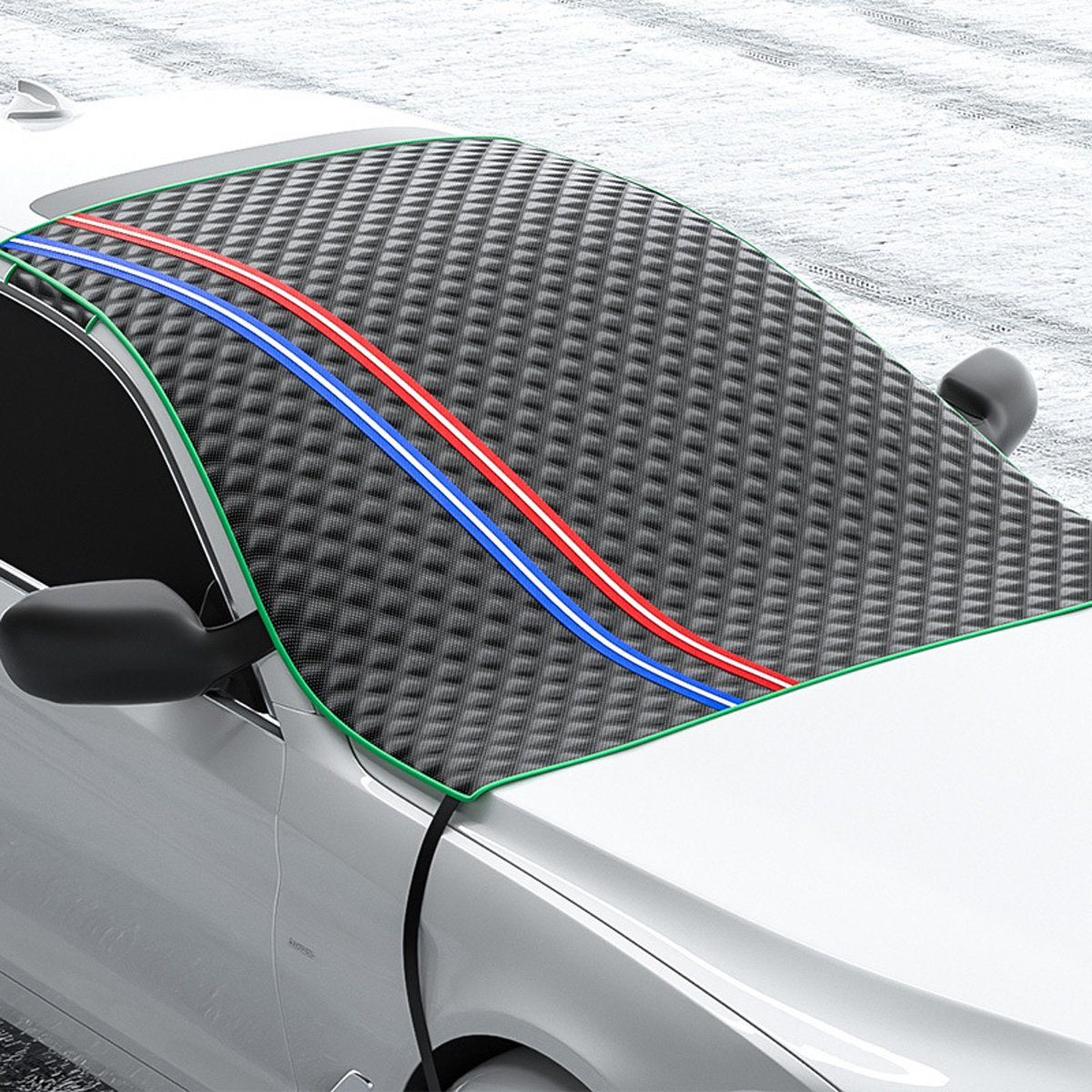 götäzer Autosonnenschutz Frostschutzmittel für die Windschutzscheibe, Wind- und Schneeschutz, (1-St), Ohrenschützer mit Rückspiegel, Halbschützer, Winter-Autozubehör