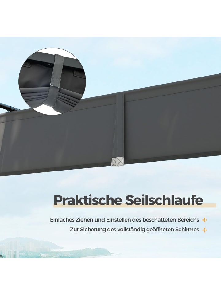 COSTWAY Pergola mit Schiebedach 3,1x3,1m in Grau günstig kaufen onesize