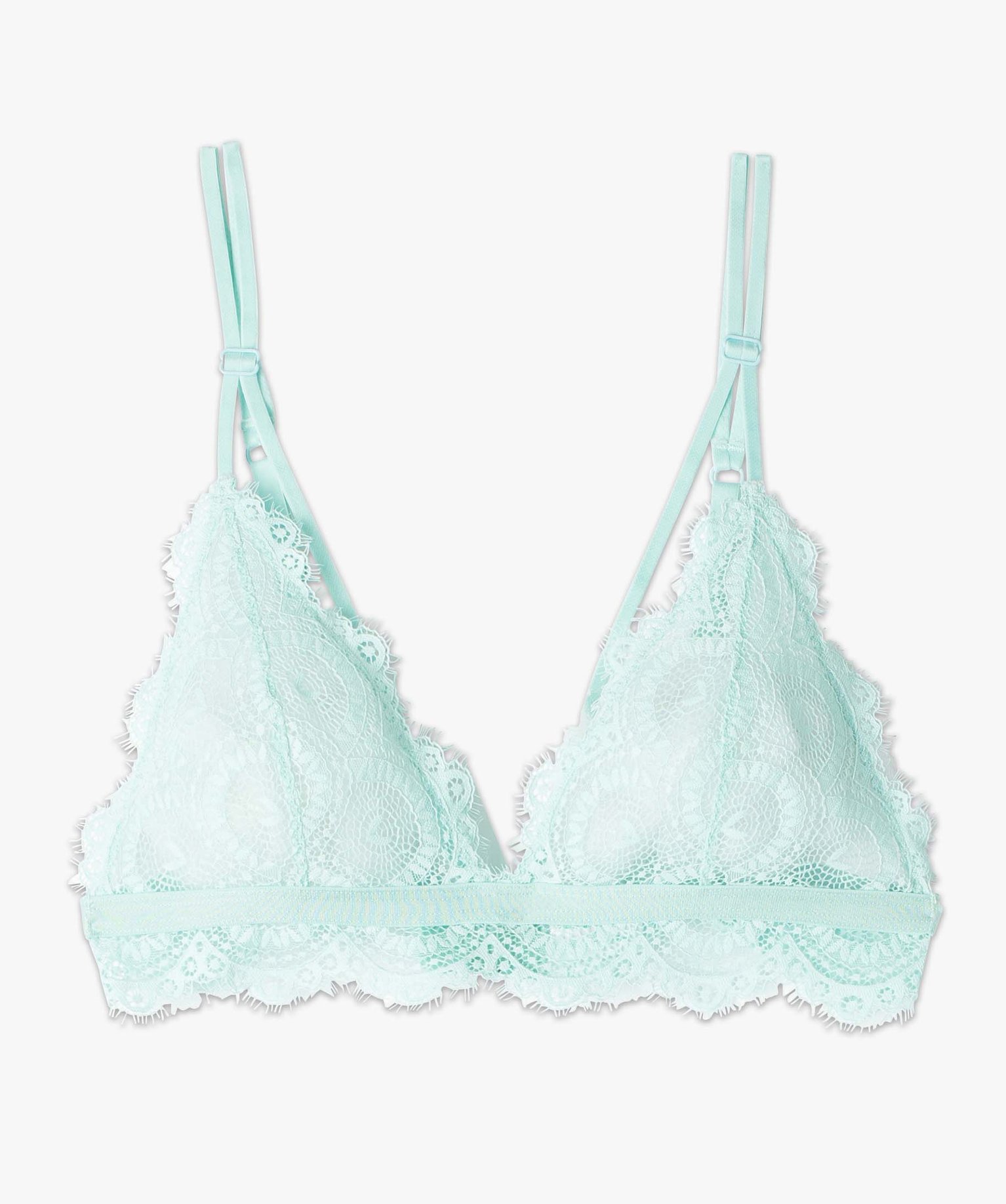 Soutien-gorge triangle sans armatures en dentelle bleu | GEMO