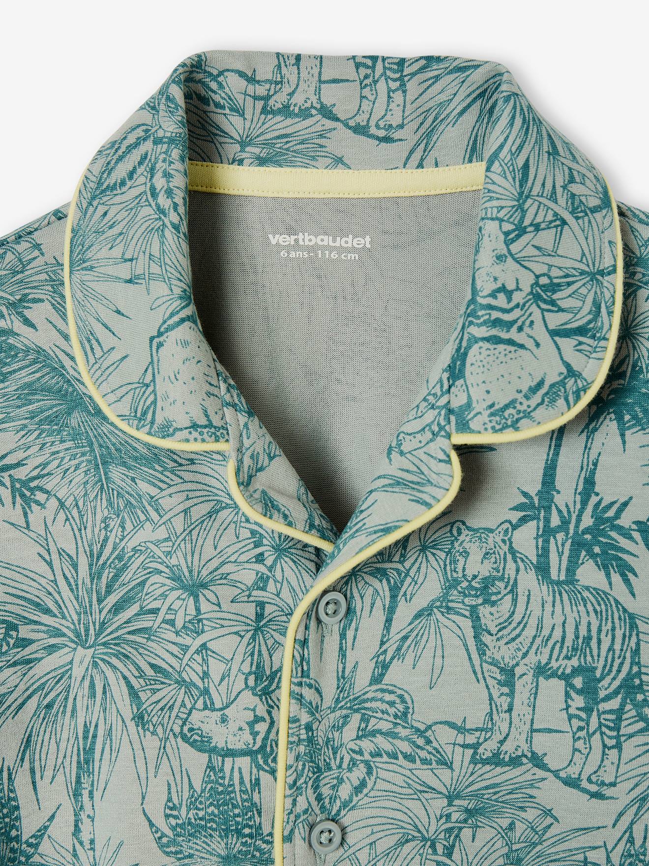 Pyjashort imprimé jungle garçon vert sauge