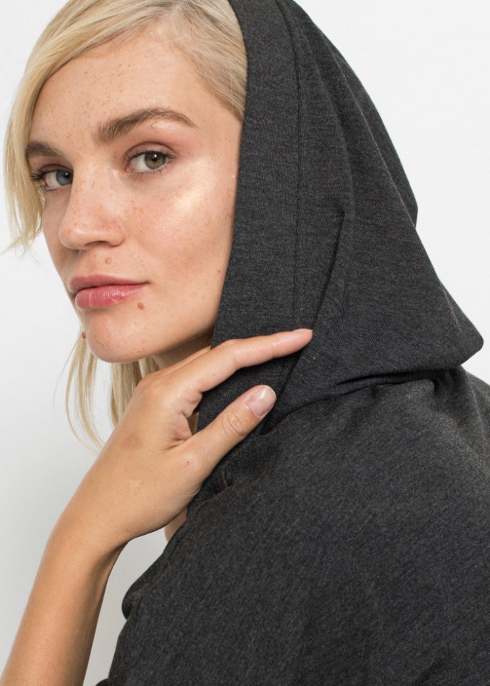 Sweat-Poncho mit Kapuze