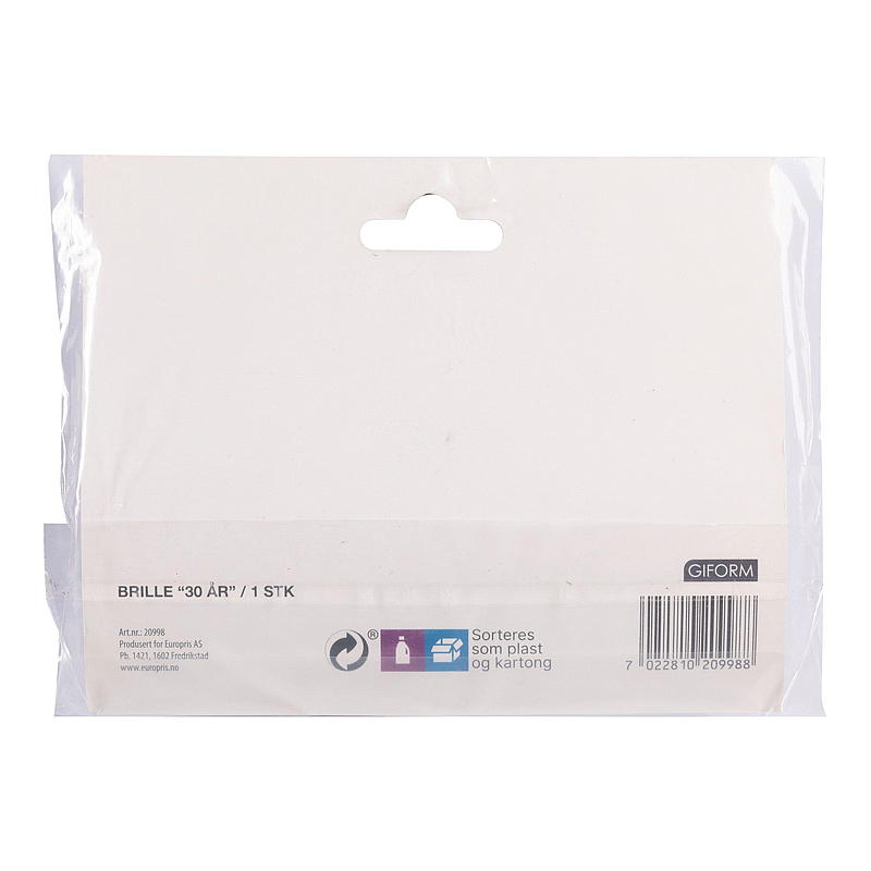 Giform Briller 30 år 13,5 x 9 cm