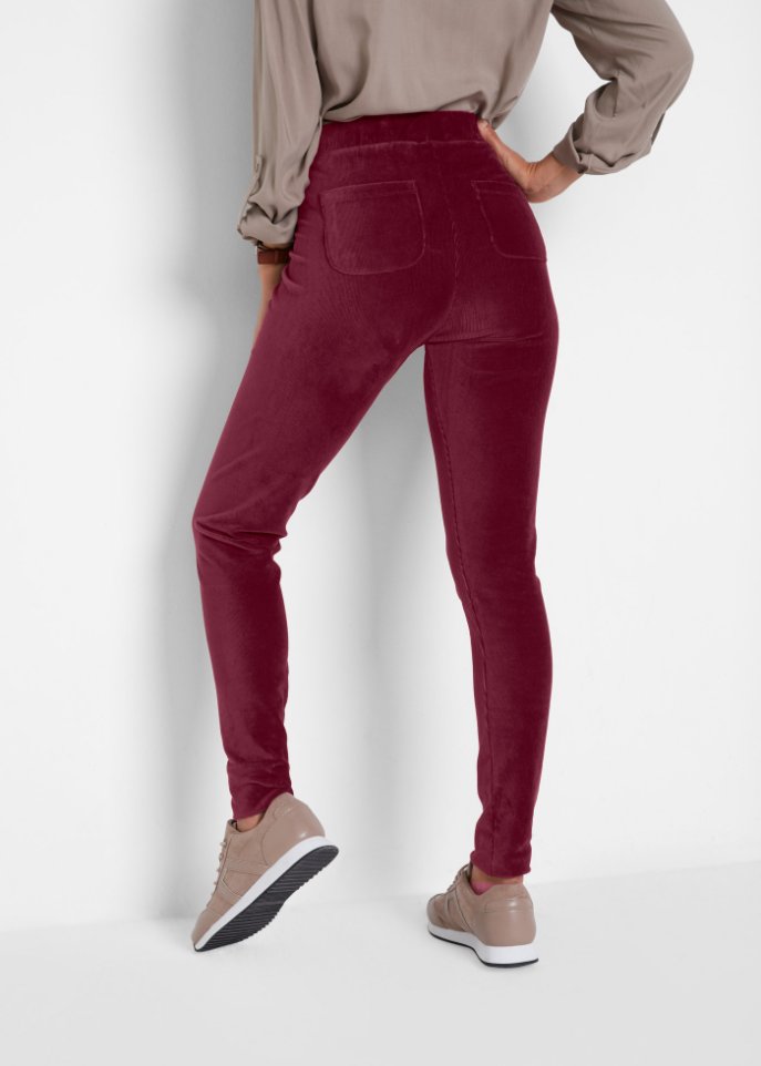 Feincord-Leggings mit breitem Komfortbund