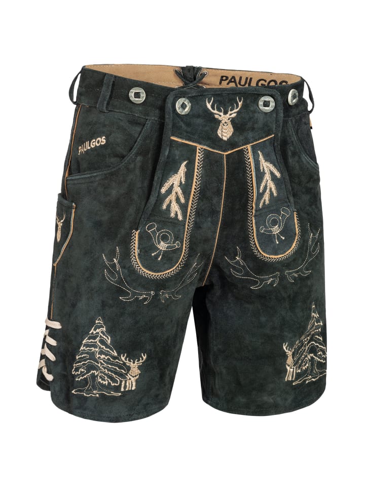 PAULGOS Lederhose Kurz Echtleder HK5 in Grau günstig kaufen