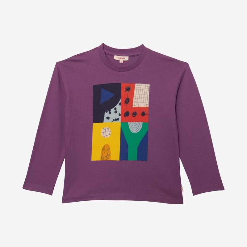 T-shirt garçon arty violet en coton recyclé Catimini