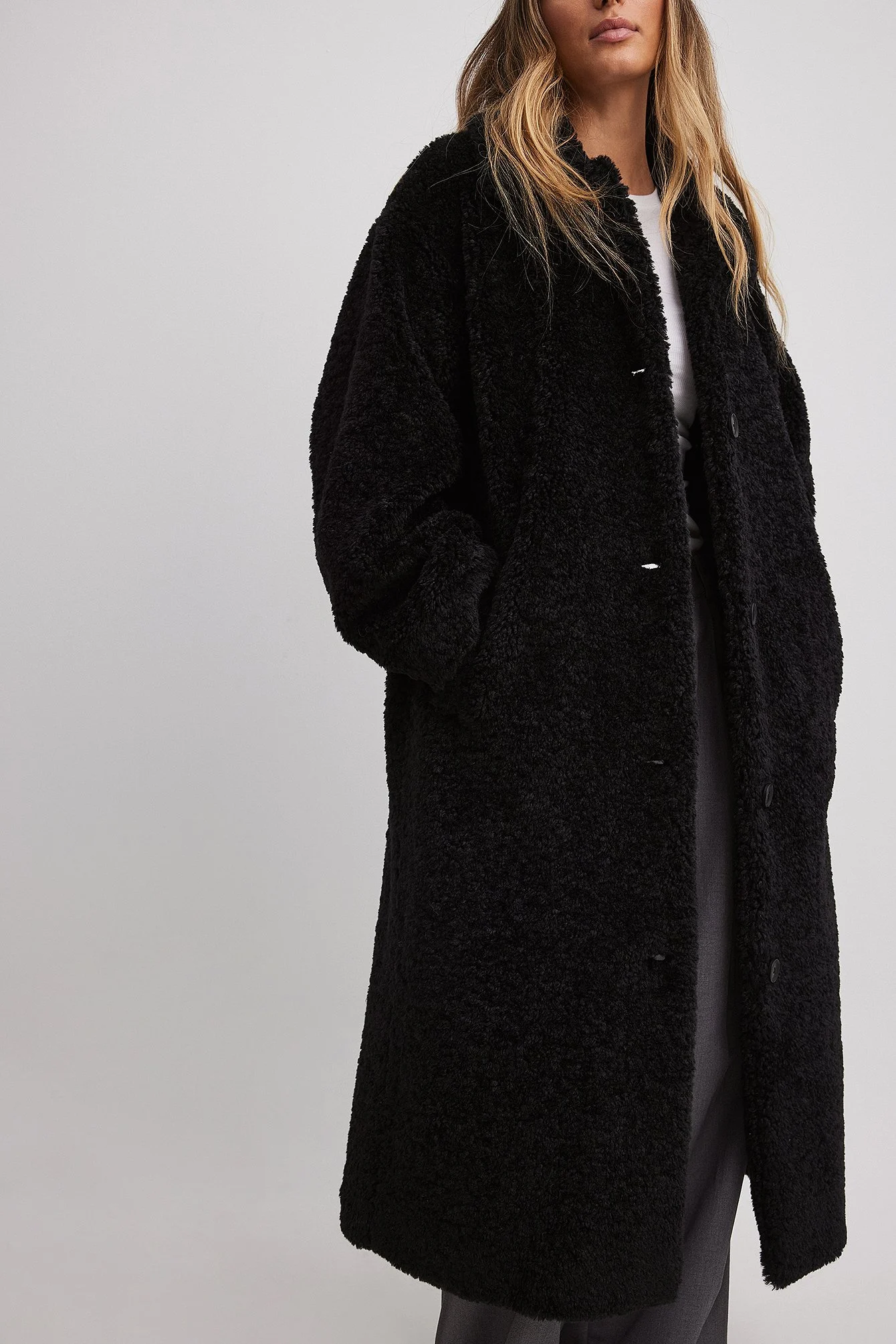 Lange Teddy-Jacke