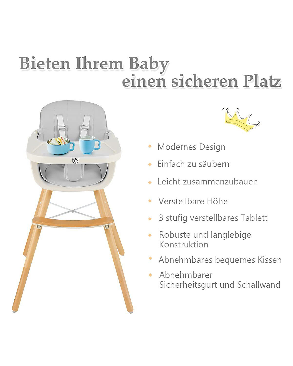 Hochstuhl Kombihochstuhl mit Esstischchen einstellbar