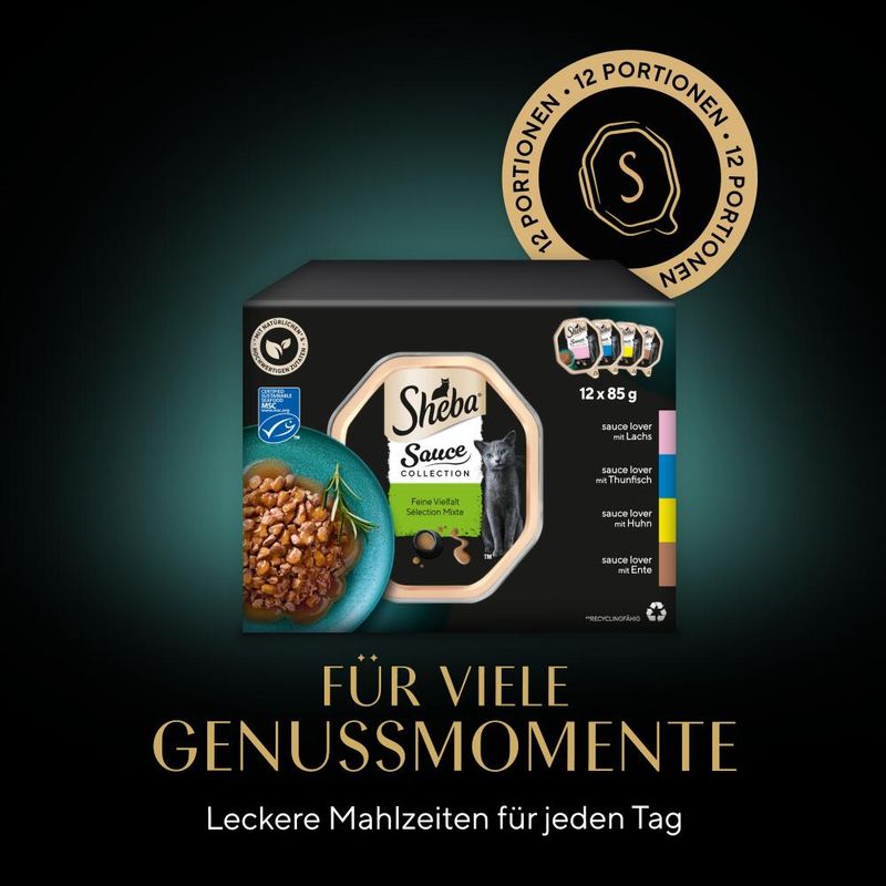 Sparpaket Sheba Varietäten Schälchen 96 x 85 g zu