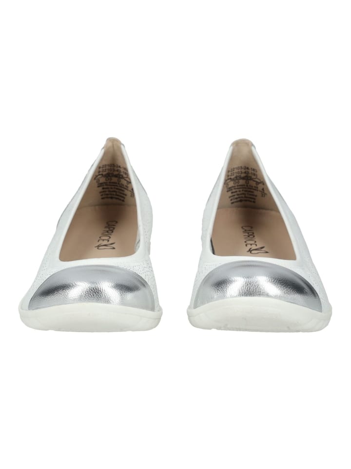 Caprice Ballerinas in Weiß/Silber günstig kaufen