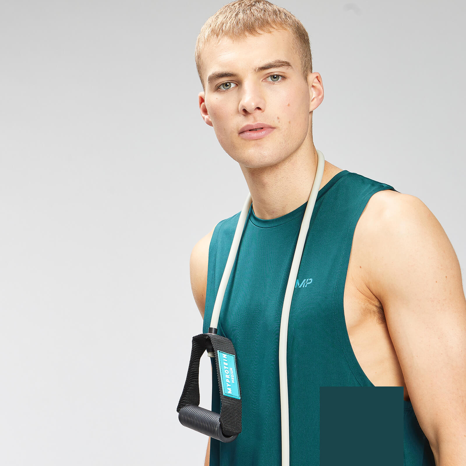 Débardeur à imprimé répétitif Graphic Training pour hommes – Bleu sarcelle foncé