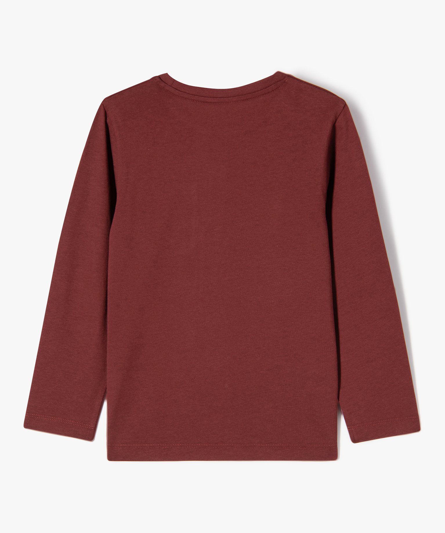 Tee-shirt à manches longues avec poche poitrine Garçon rouge fonce | GEMO