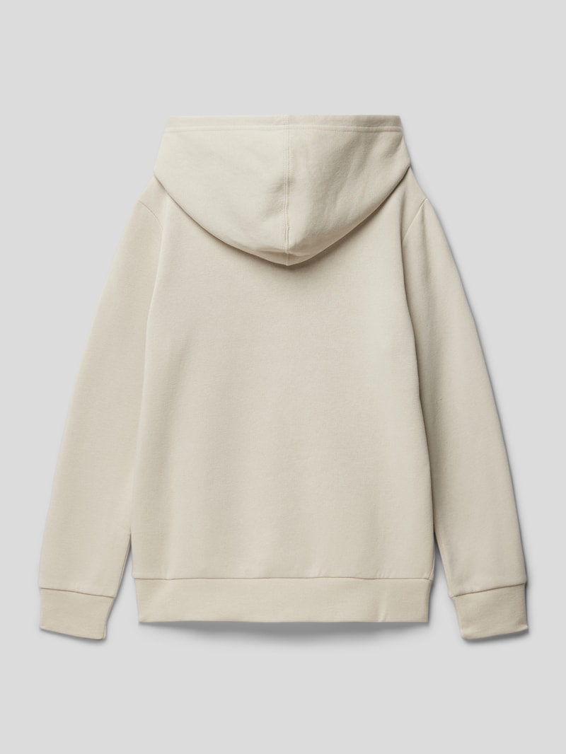Hoodie mit Label-Stitching in ecru