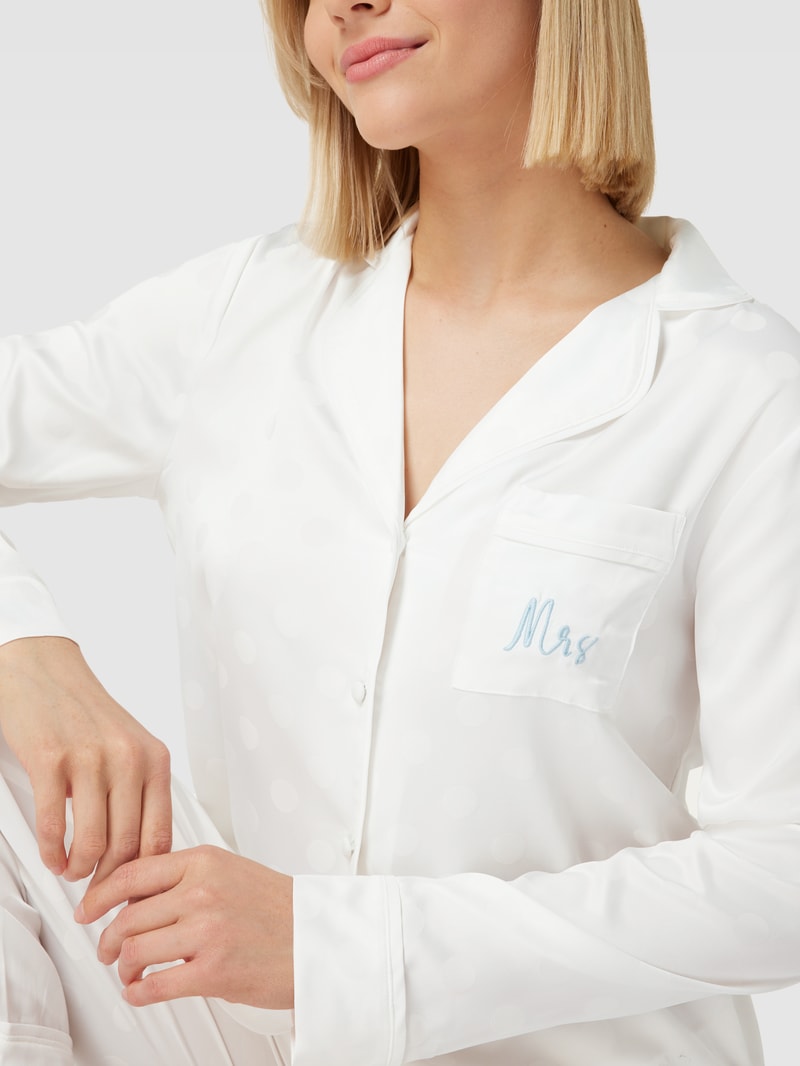 Damen Pyjama mit Allover-Muster in offwhite