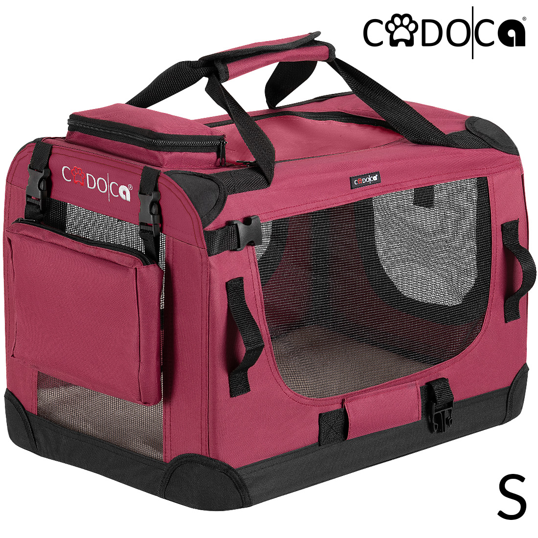 Casaria Cadoca® Tiertransportbox S 50x34x36cm dunkelrot