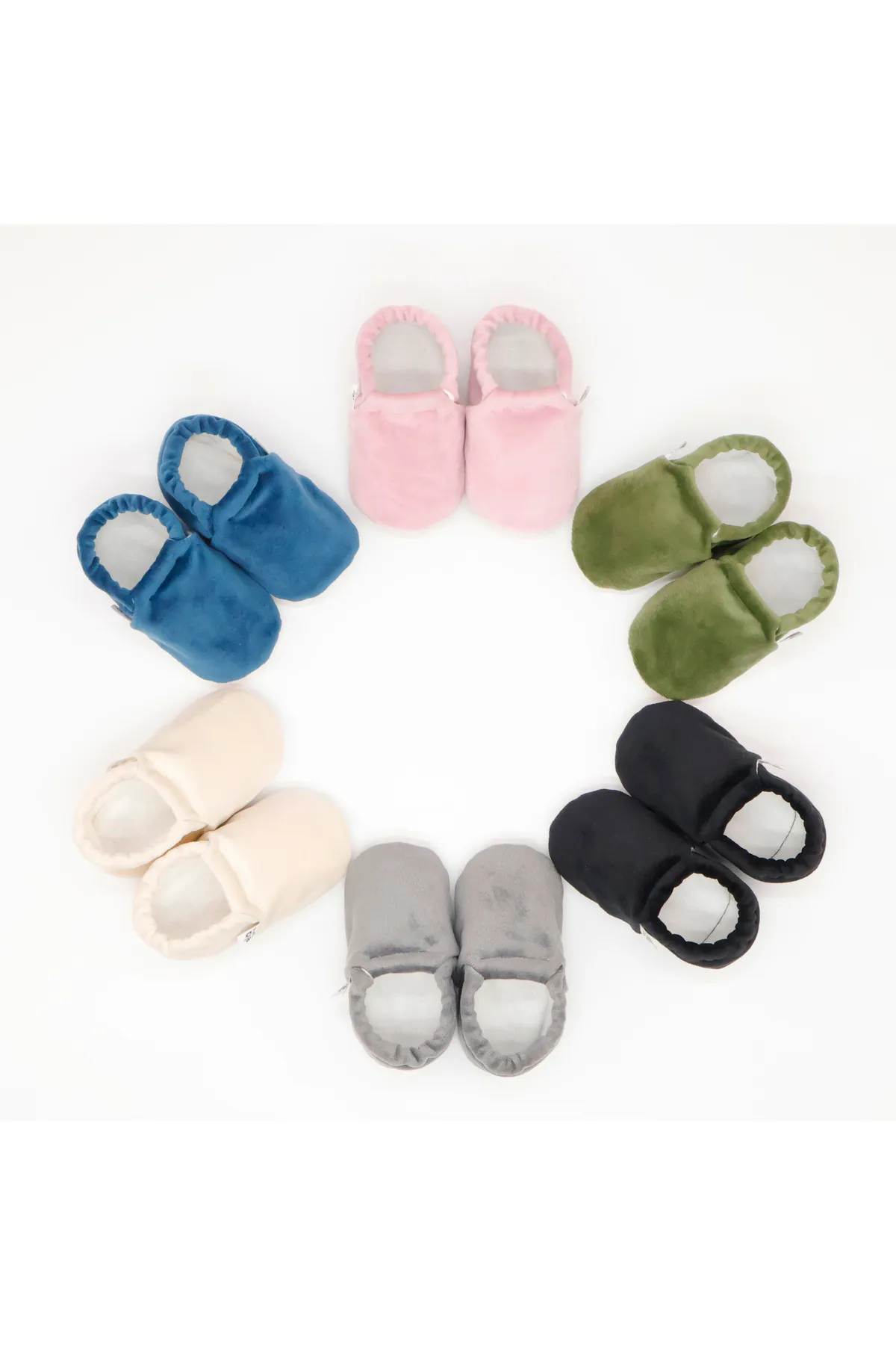 Ella Bonna  Rutschfeste Sohle, Samt-Babyschuhe, Heimstiefel, Hausschuhe, Kinderzimmerschuhe, Booties, Grün