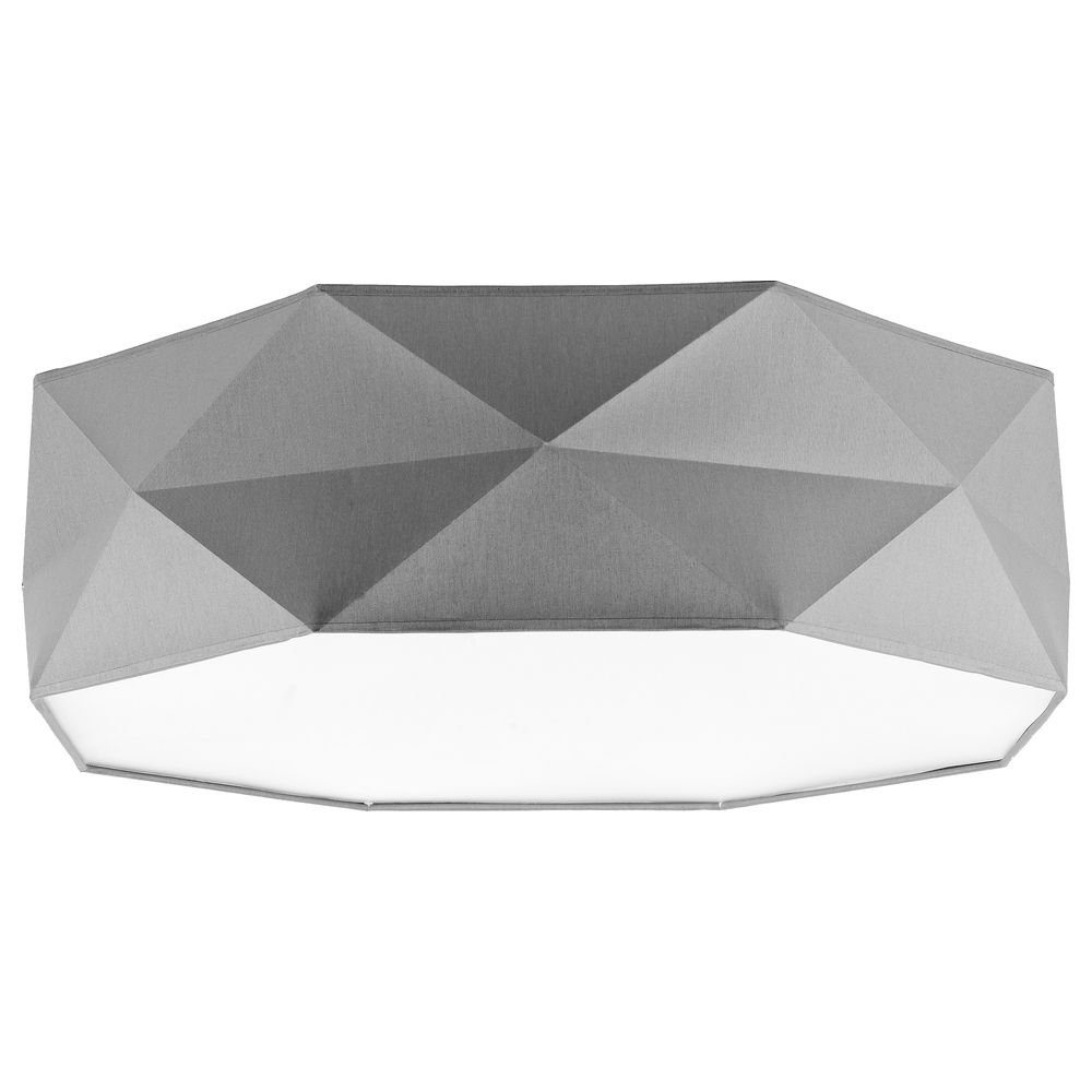 famlights Deckenleuchte, Deckenleuchte Samuel aus Stoff in Grau 4xE27 rund, keine Angabe, Leuchtmittel enthalten: Nein, warmweiss, Deckenlampe, Deckenbeleuchtung, Deckenlicht