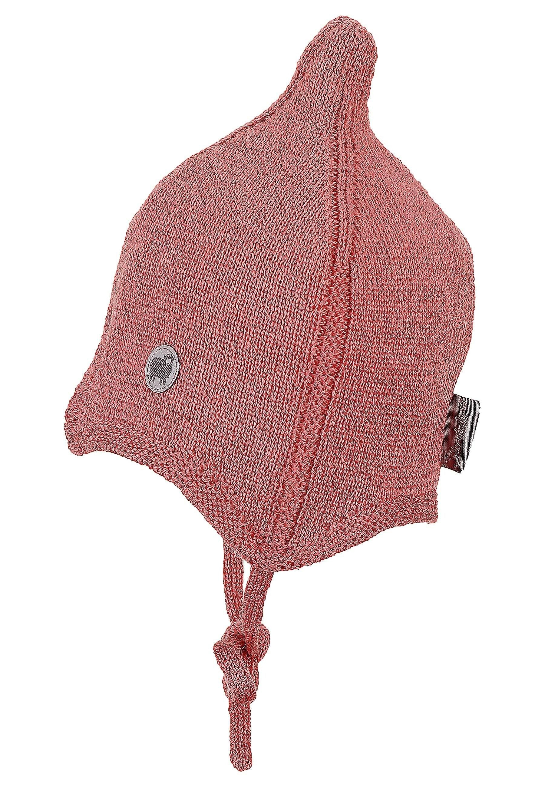 Strickmütze Baby aus Merinowolle unifarben