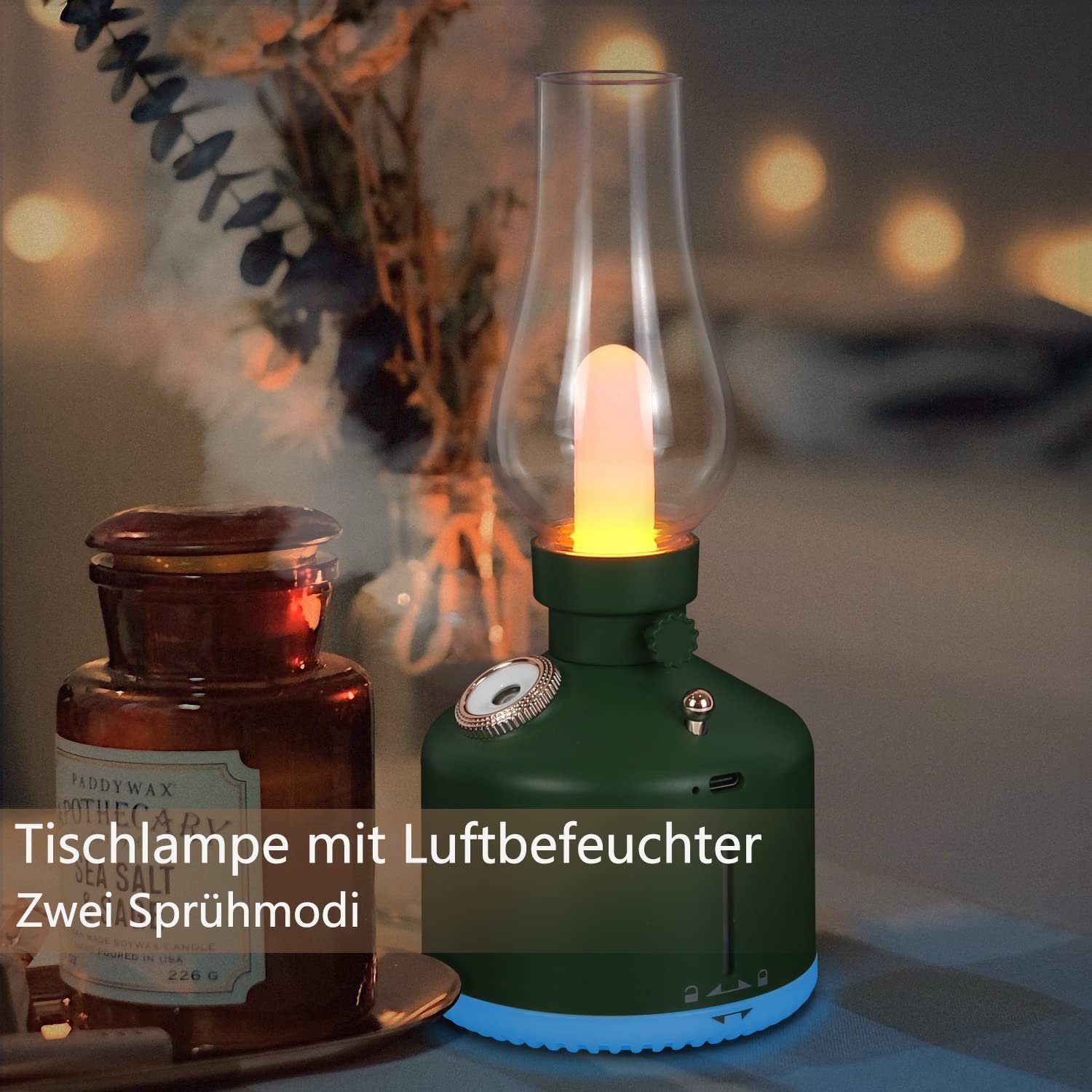 ZMH Diffuser Aroma Luftbefeuchter 260ML Vintage Dimmbar Ätherische Timer, mit LED-Lampe