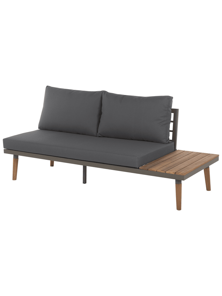 Beliani 7-tlg Lounge Set CORATO in Grau/Dunkler Holzfarbton/Heller Holzfarbton günstig kaufen onesize