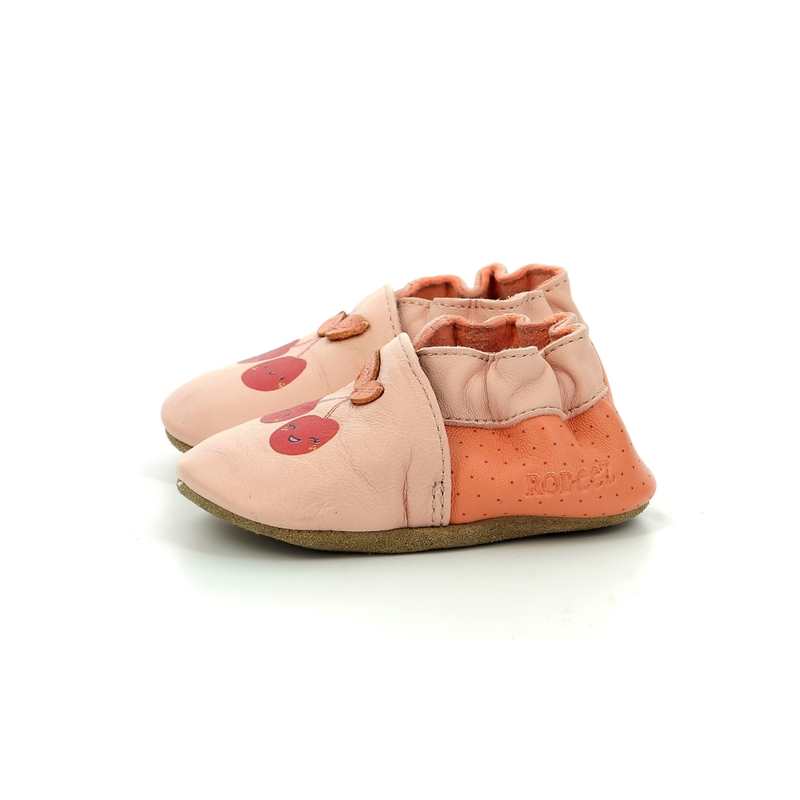Chaussons cuir tannage vegetal Tiny Cherry