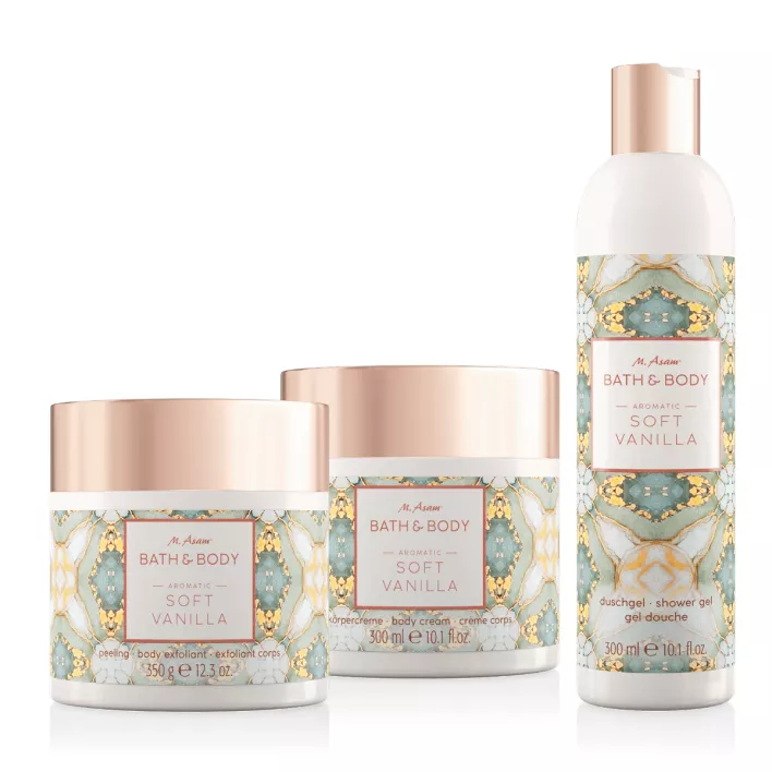 BATH & BODY SOFT VANILLA Körperpflege-Set mit Vanille Duft 3-teilig