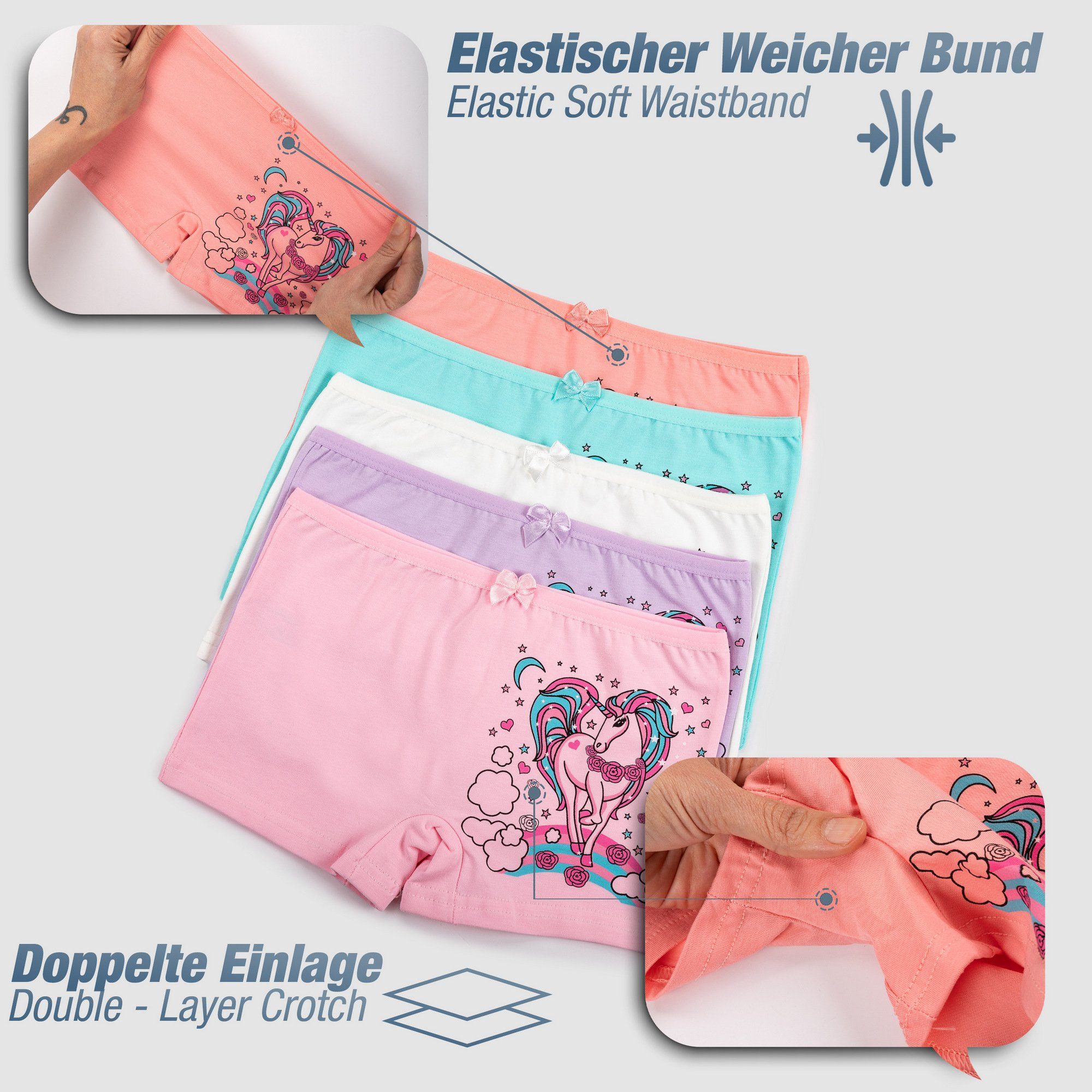 LOREZA Panty 10 Mädchen Pantys aus Baumwolle Unterwäsche Gr. 92-158 (Spar-Packung, 10-St)