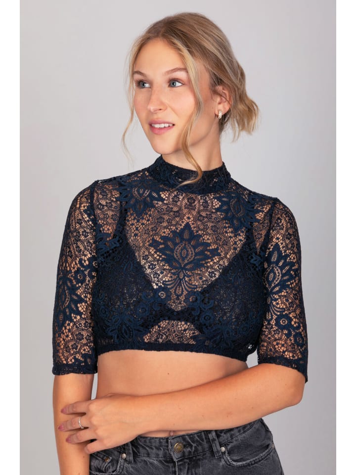 Edelnice Dirndlbluse Sissi Marineblau in blau günstig kaufen