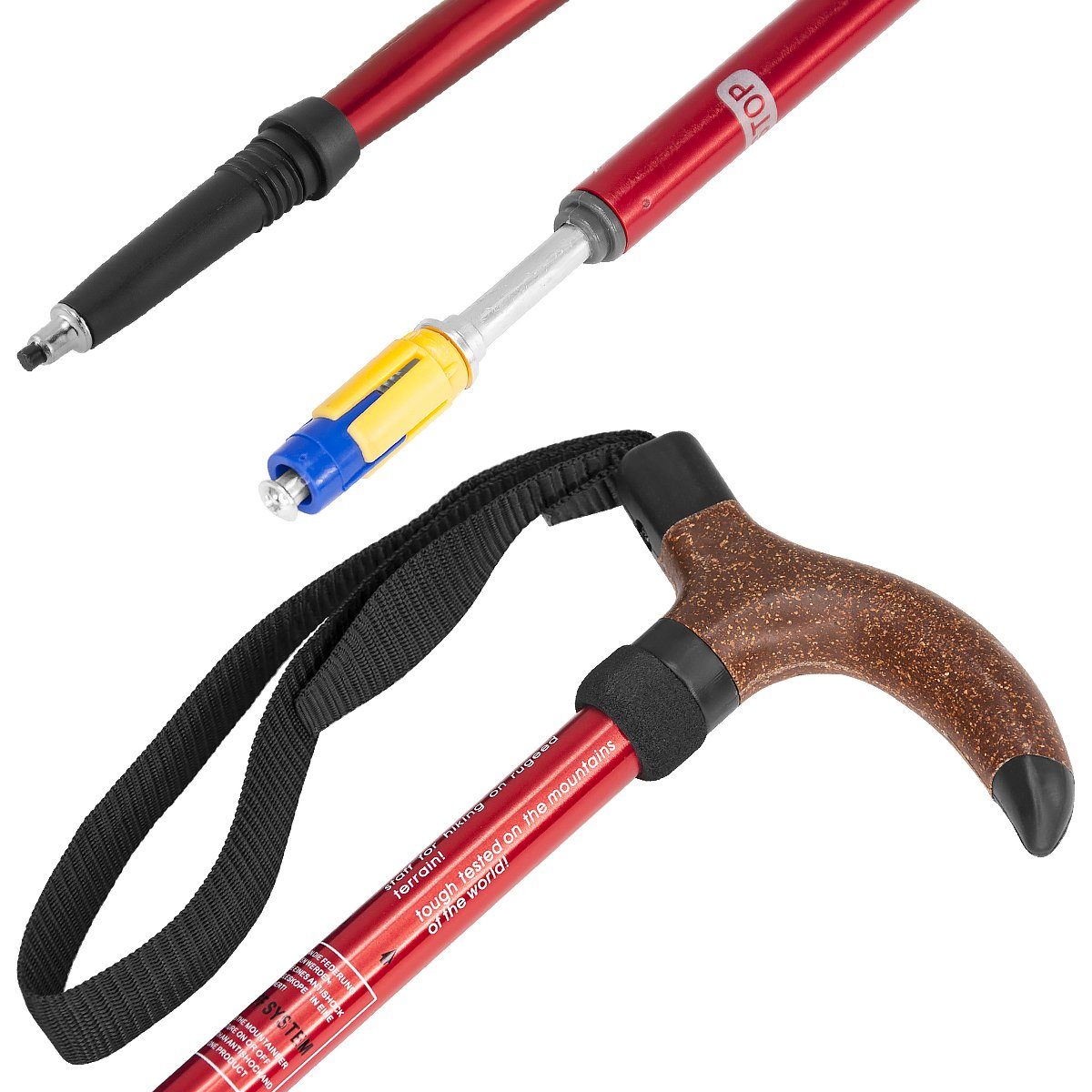 MidGard Nordic-Walking-Stöcke 50-113 cm höhenverstellbar, Gehstock Antischock Dämpfung, Wanderstock (1 St)